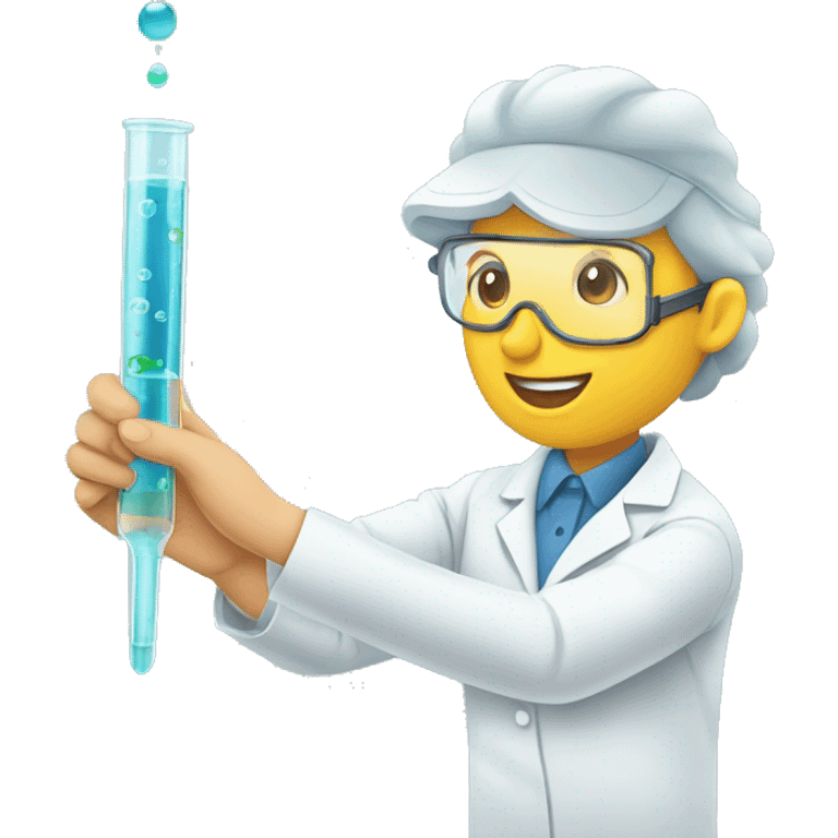 Biotechnology scientists holding pipette  emoji