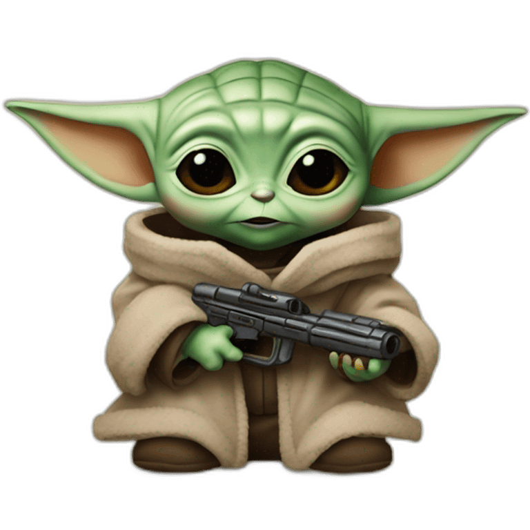 Baby yoda with the mandalorian emoji