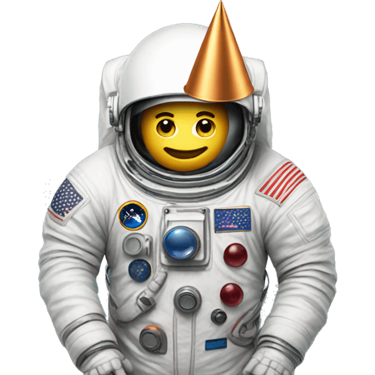 astronaut with a party hat emoji