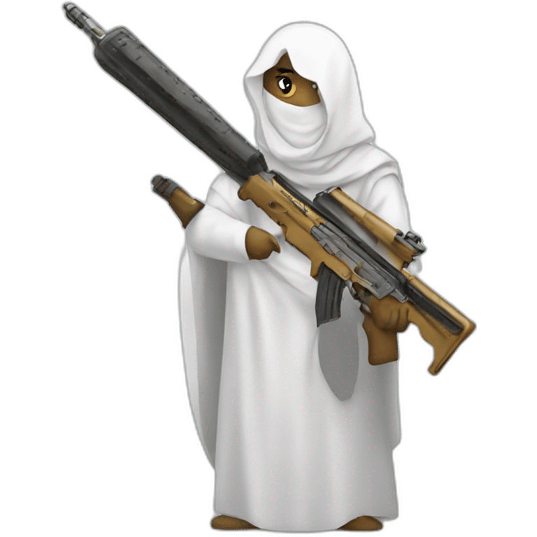 Allah with a weapon emoji