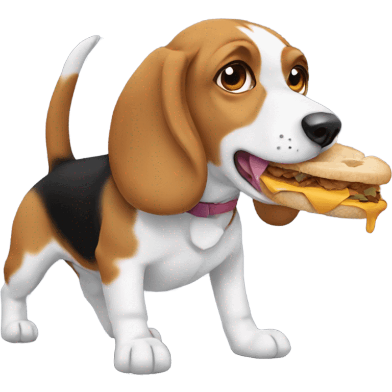 beagle eating food emoji