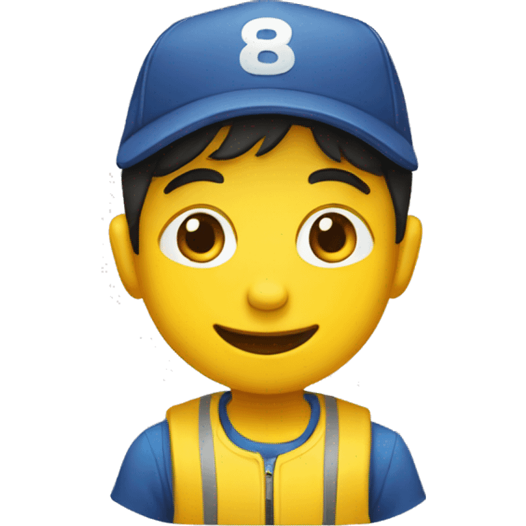 Niño usando una gorra amarilla emoji