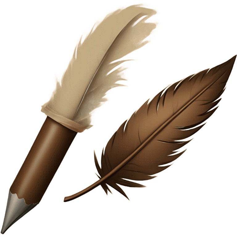 brown quill writing on parchment emoji