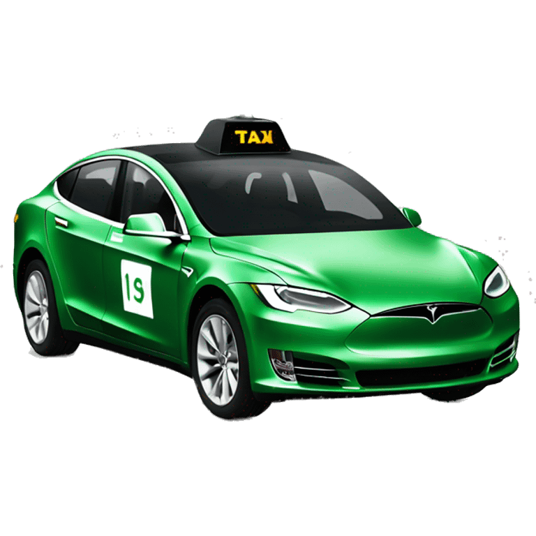 green tesla taxi car emoji