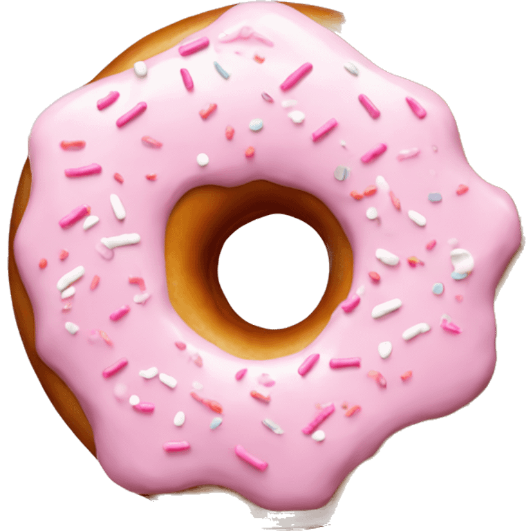 Donut with white icing  and light pink sprinkles emoji