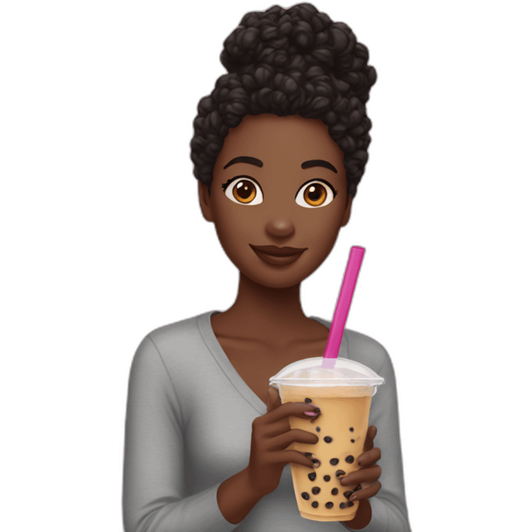 Ebony with bubble tea emoji