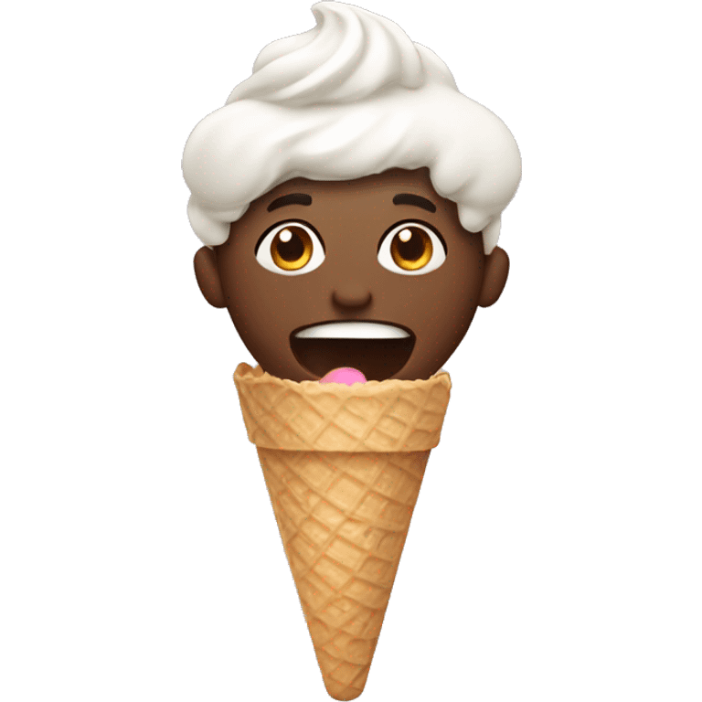 person eating ice cream emoji