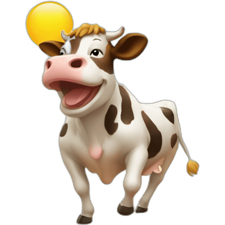 Cow dancing in the sun emoji