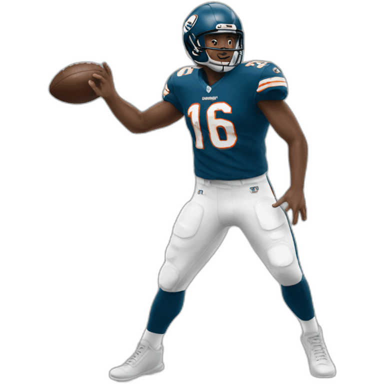 Man throwing a football wearing an NFL uniform emoji