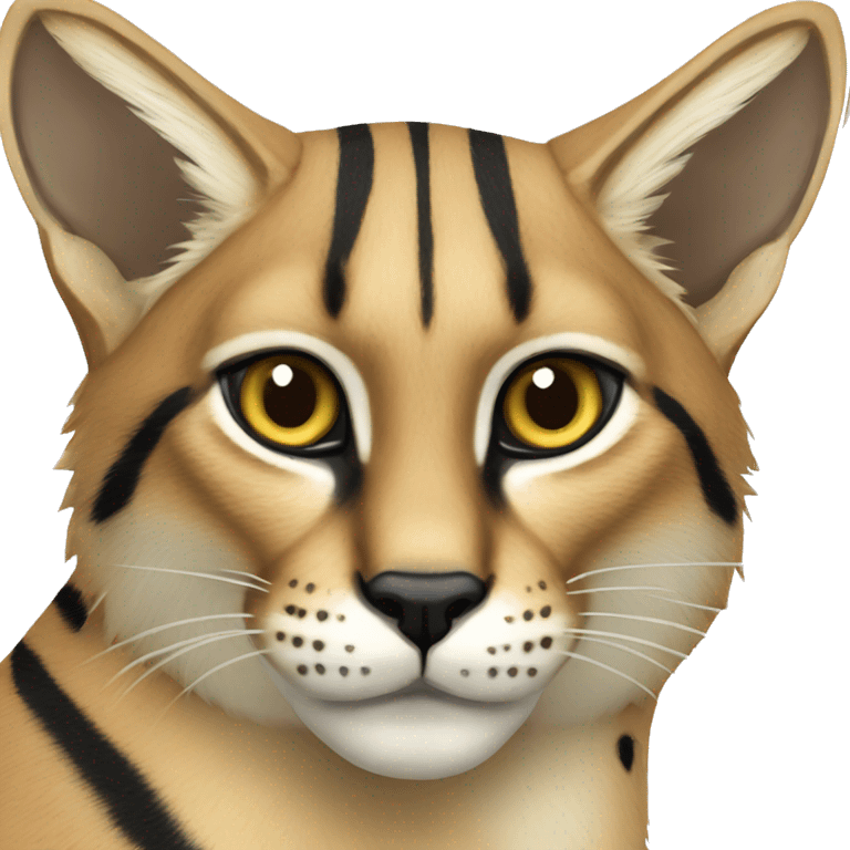 Striped and spotted Lynx-Caracal-Serval-hybrid full body emoji