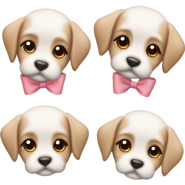 Cute puppies with bows  emoji