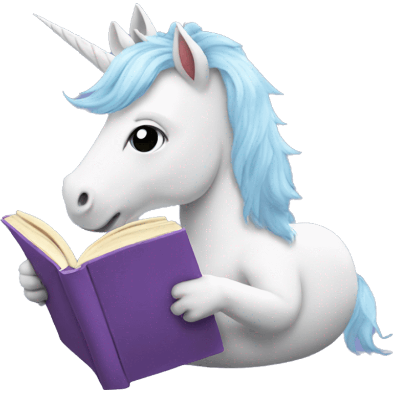 Unicorn reading a book  emoji