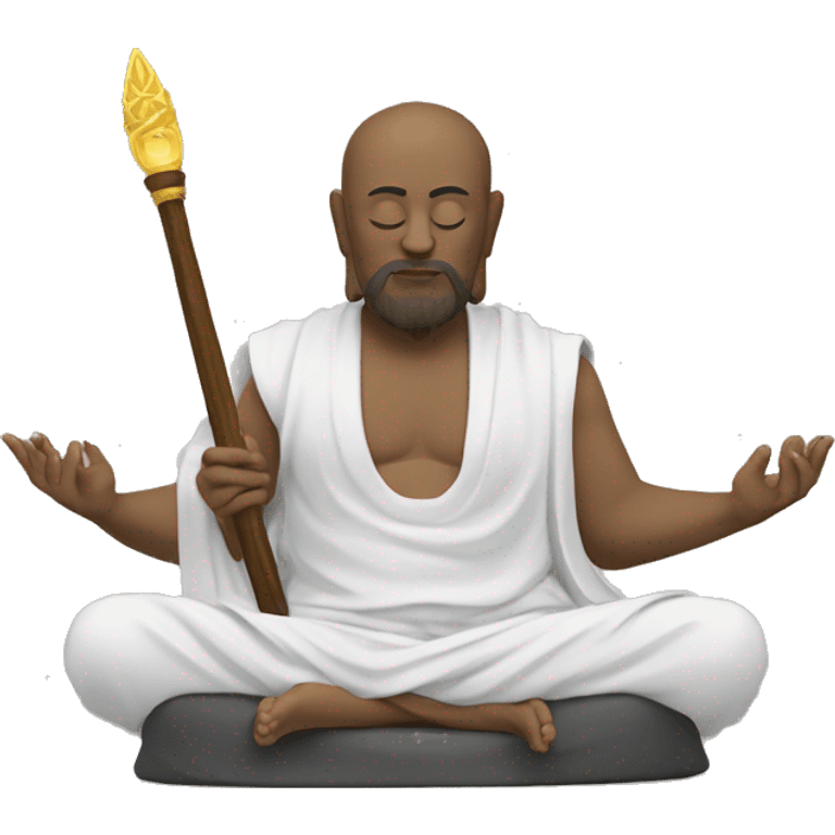 Budda is meditating with head of Odin emoji