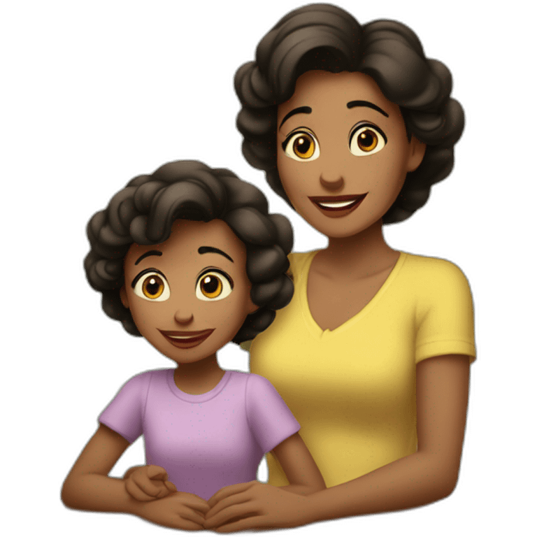 Mother and daughter disney emoji