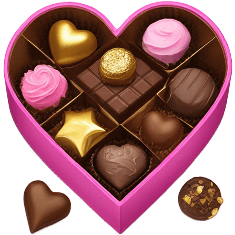 box of chocolates pink heart emoji