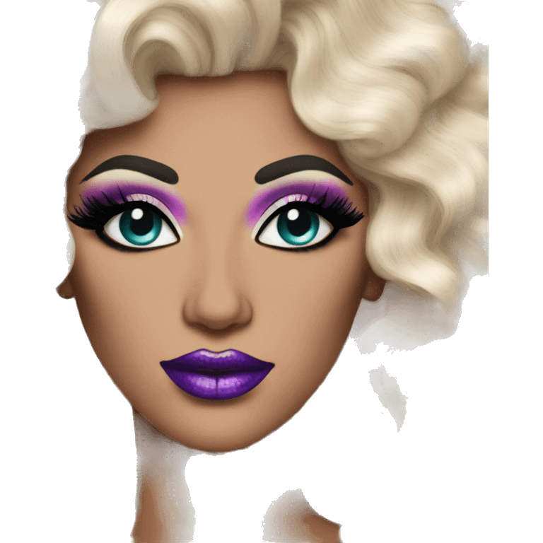 Drag queen with cool makeup emoji