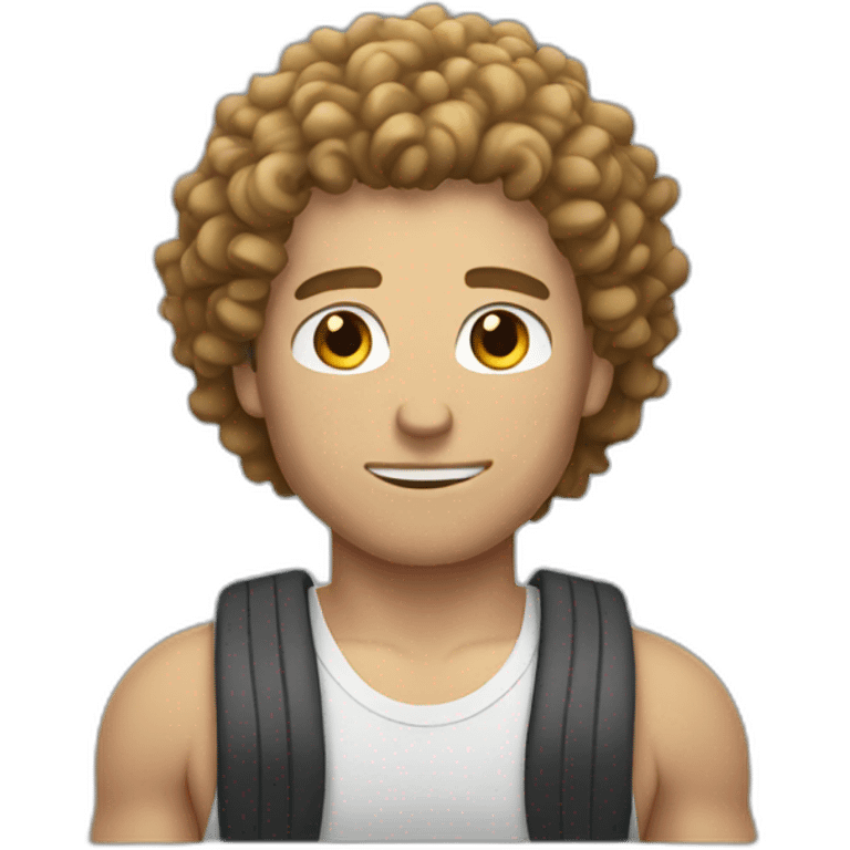 Gym white guy with curly hair emoji