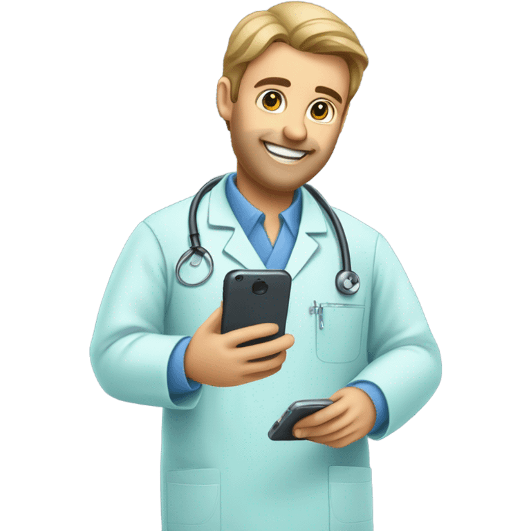 Orthopedic surgeon dialing a phone emoji