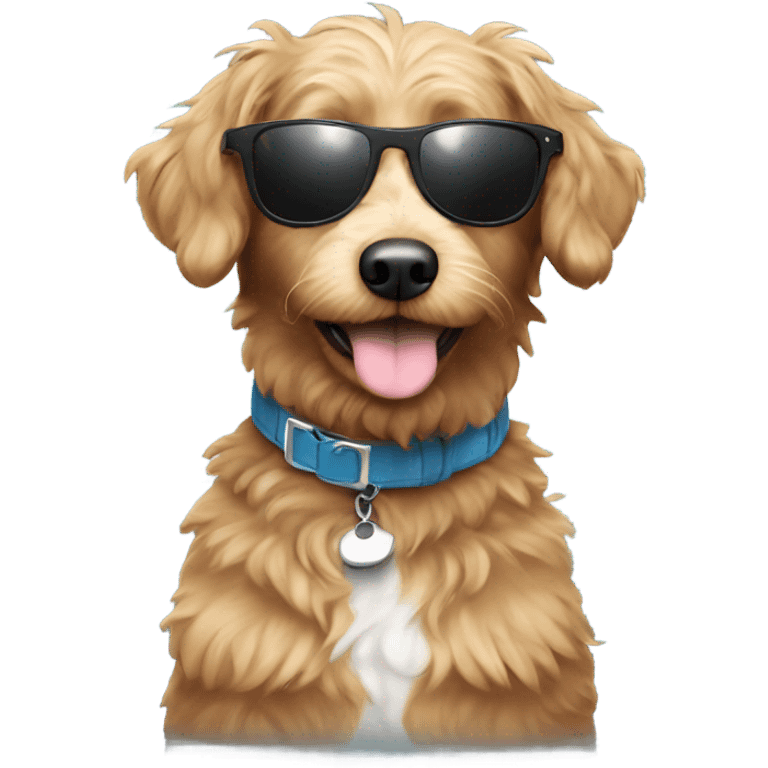 Aussie doodle wearing sunglasses emoji