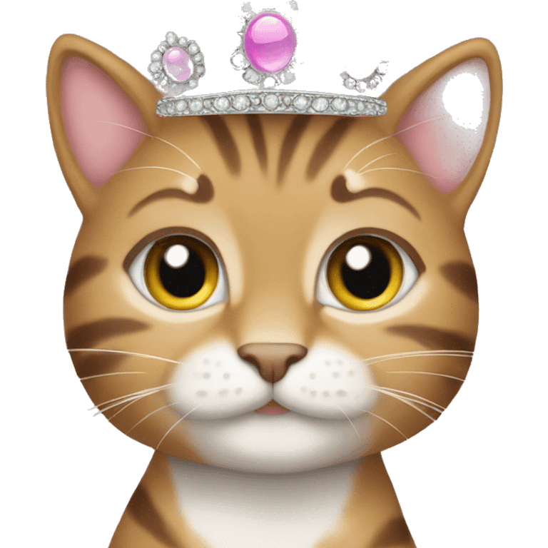 Tabby add tiara  emoji