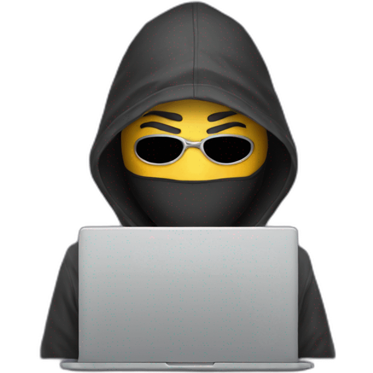 hacker with mask on laptop emoji