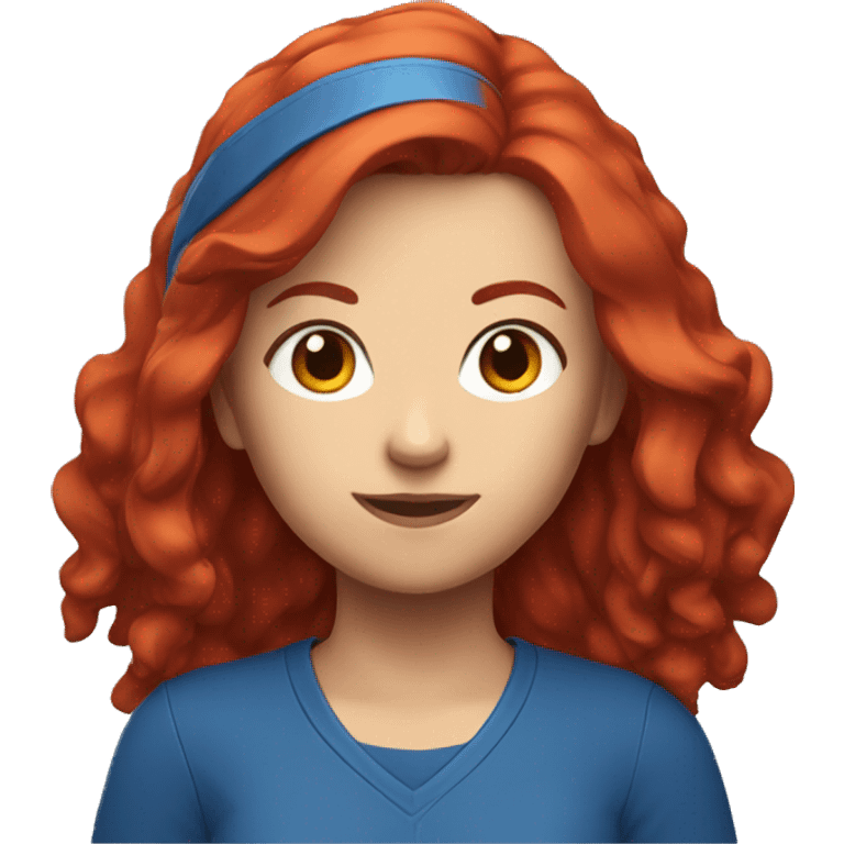 a female esports coach with red hair and blue shirt.  emoji