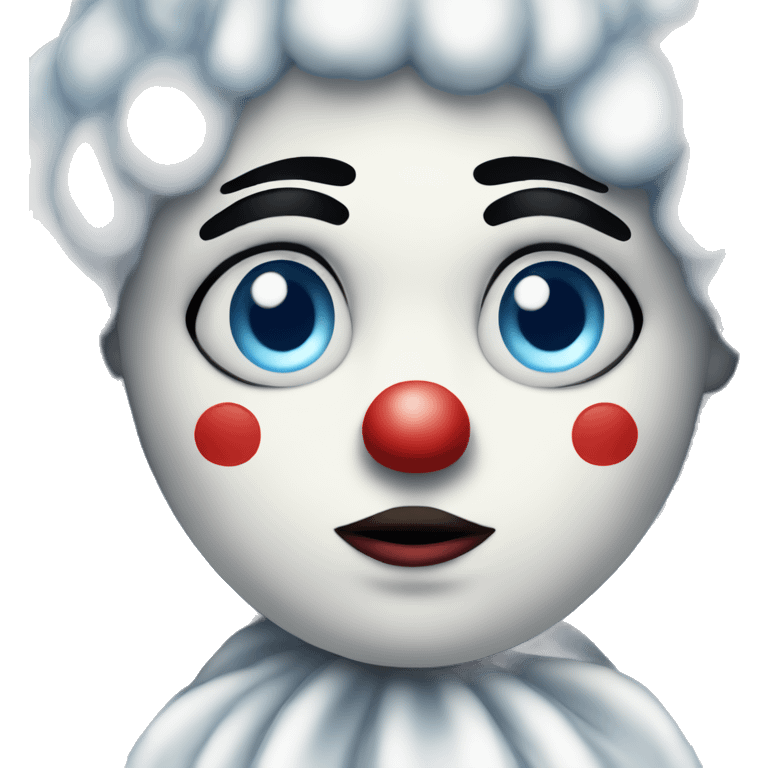 Sad clown Pierrot with blue eyes  emoji