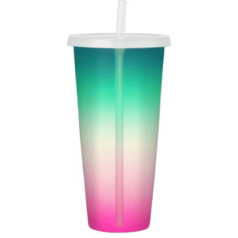 ombre tumbler with handle lid and straw emoji