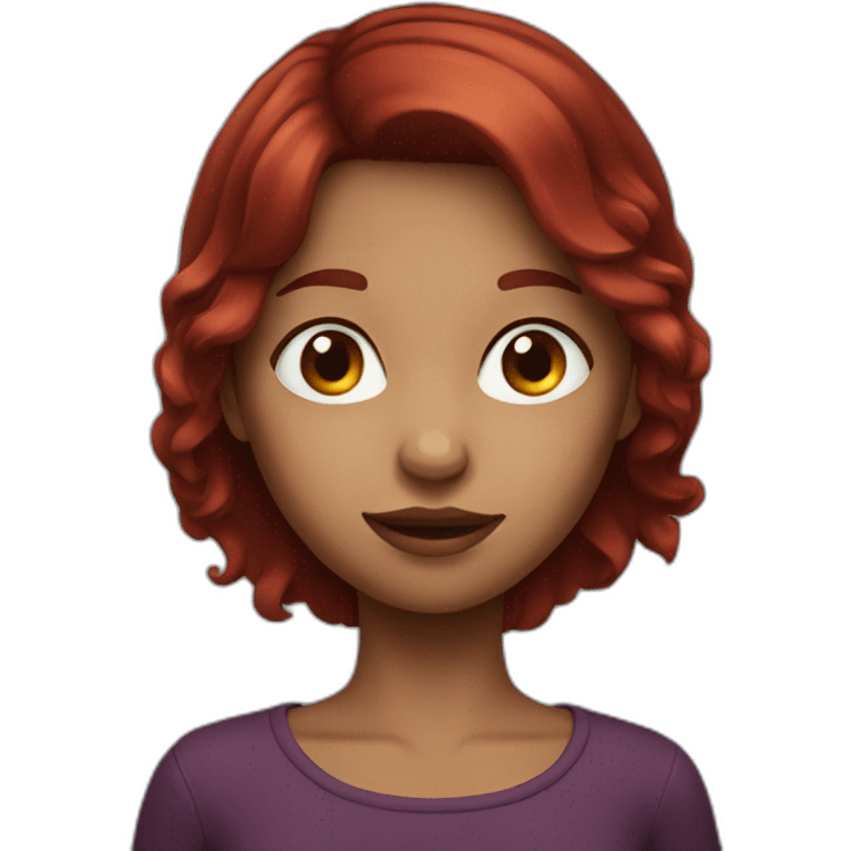 dark red haired girl emoji