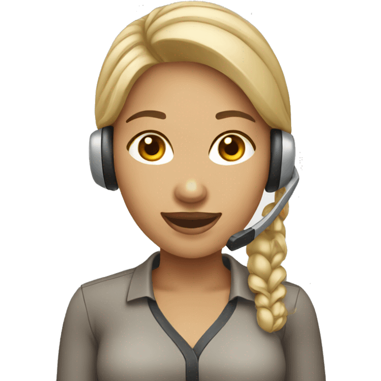 create woman call center with light skin color emoji