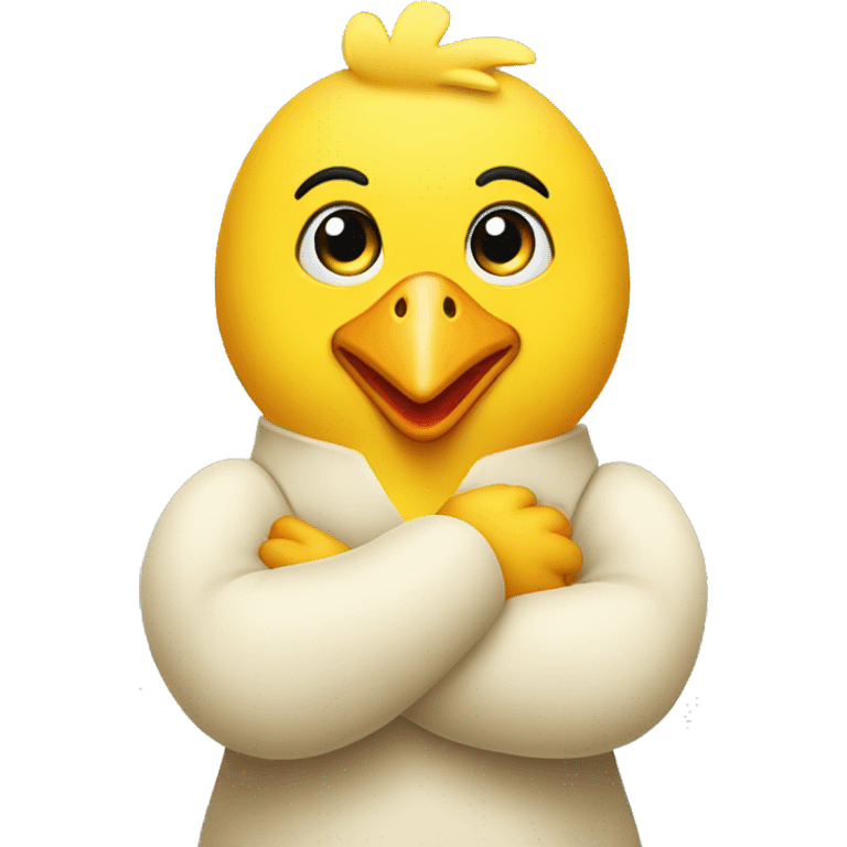 The yellow chicken keeps its hands folded emoji