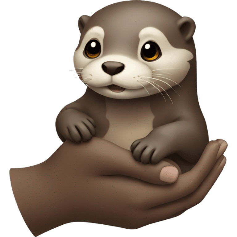 otter holding hand emoji