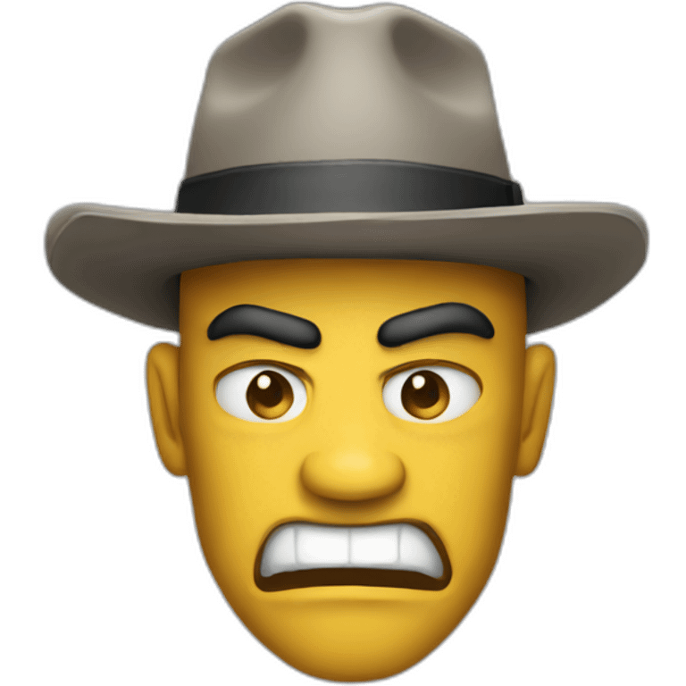 angry man with hat emoji