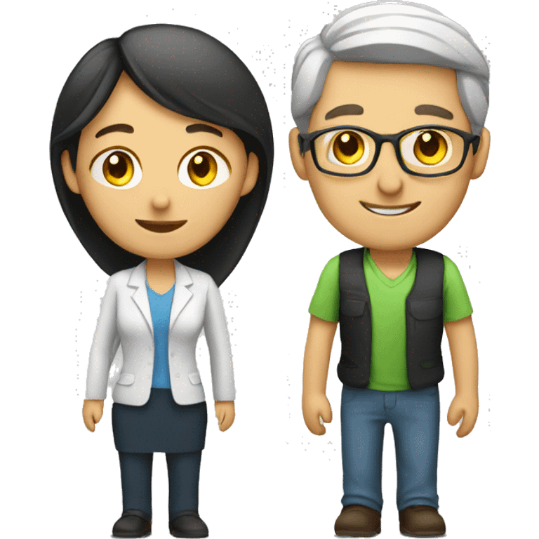 A couple the female is teacher and the male is engineer emoji