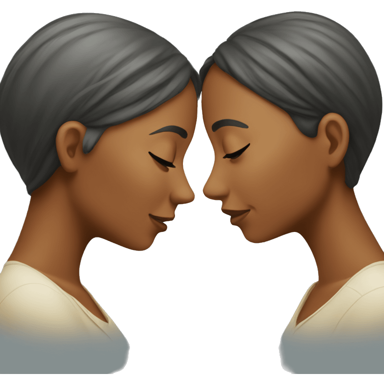 two women rubbing noses emoji