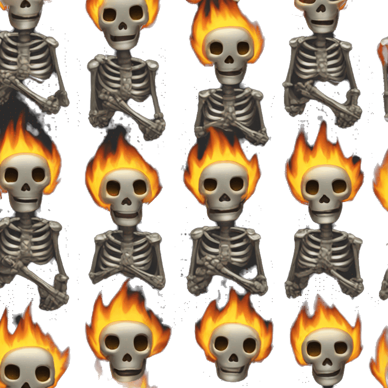 Chrome fire skeleton  emoji