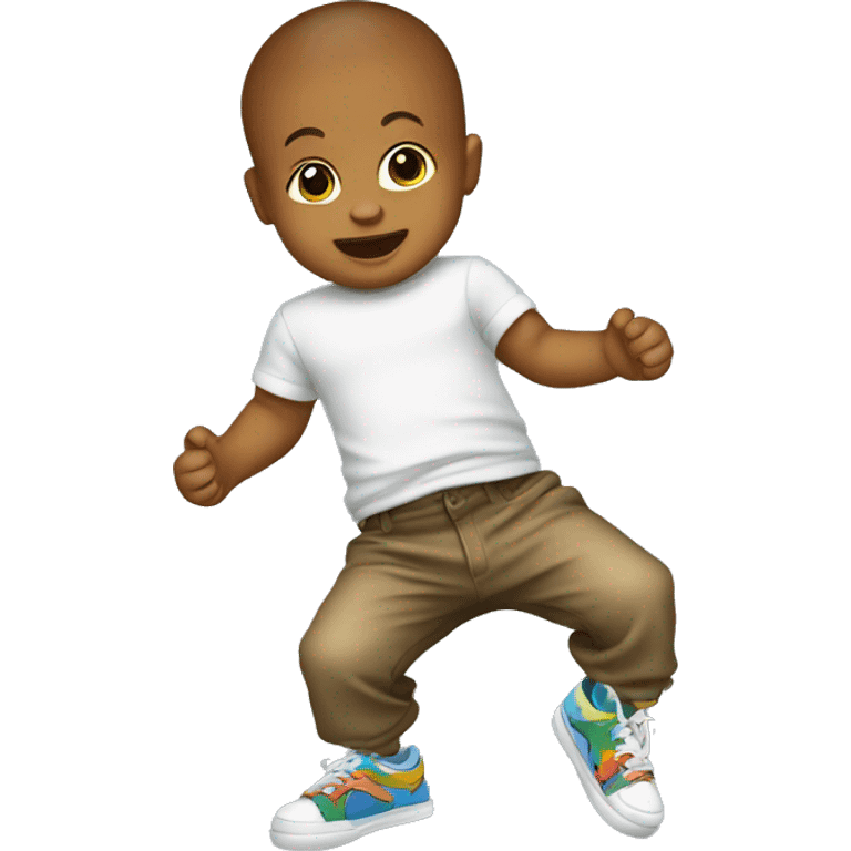 A baby break dancing emoji