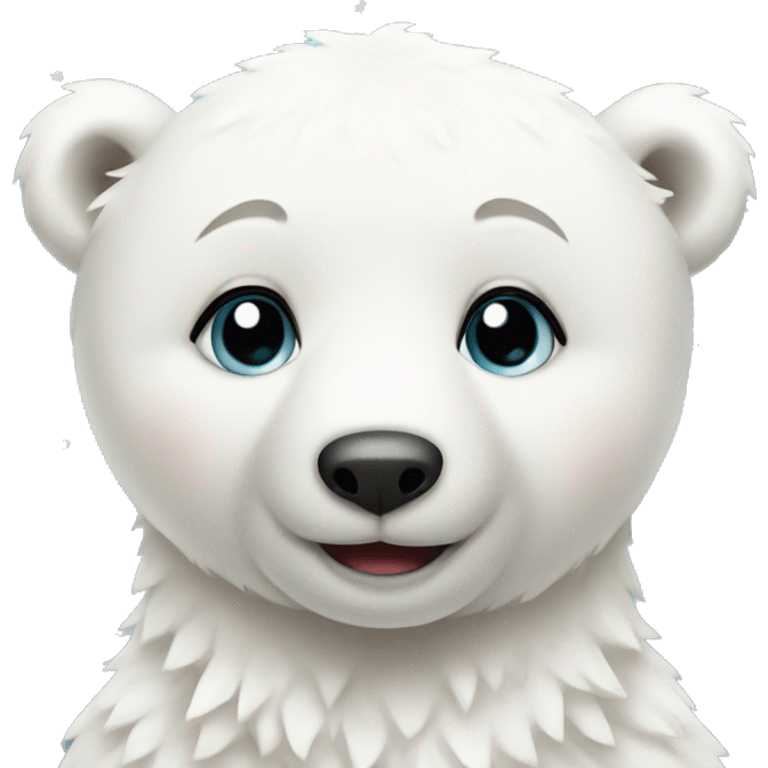 cute baby christmas polar bear emoji