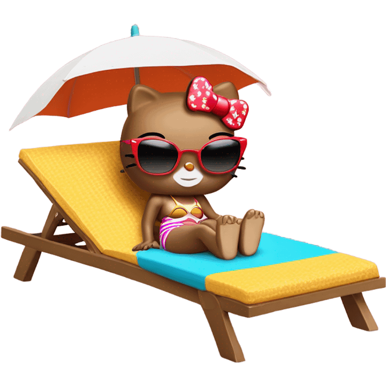 Tanning hello kitty emoji