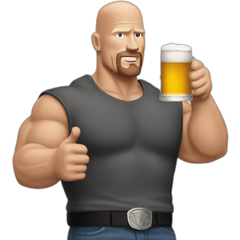 Stone cold steve Austin holding a beer emoji