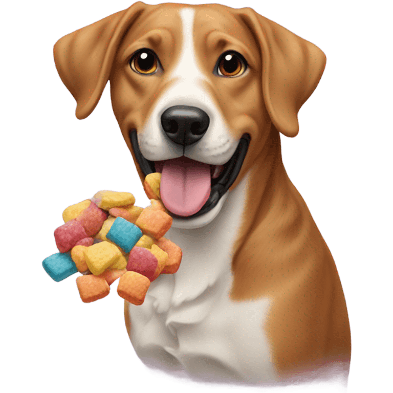 dog eating treats emoji