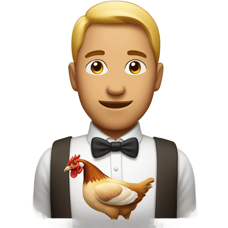 Man with top half human and bottom half chicken  emoji