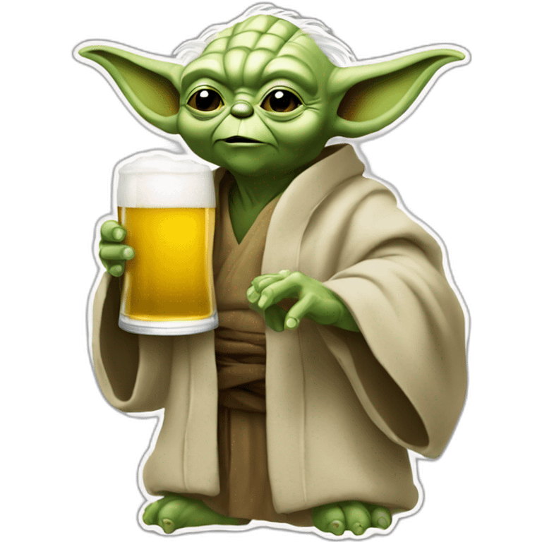 Yoda qui boire une bière emoji