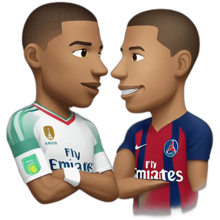 Mbappe qui fait un câlin à ronaldo emoji