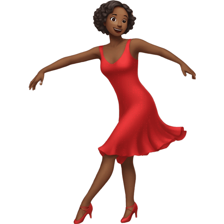 woman red dress dance emoji