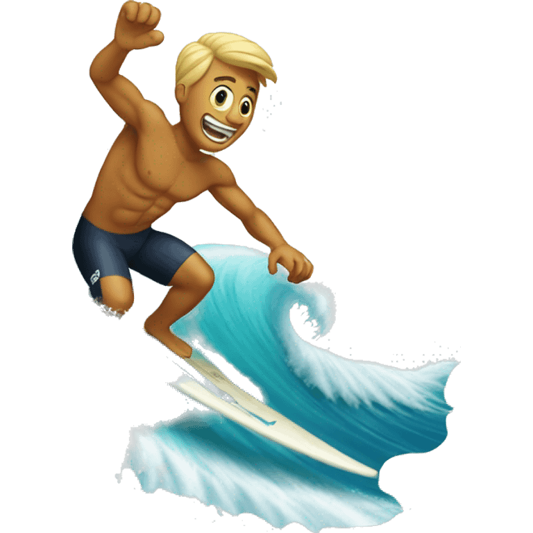 Surfing big wave emoji