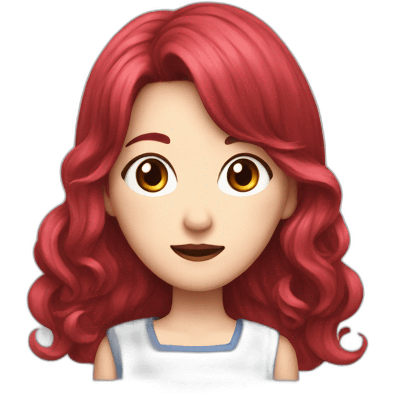 wendy from red velvet with a wolfcut hair emoji