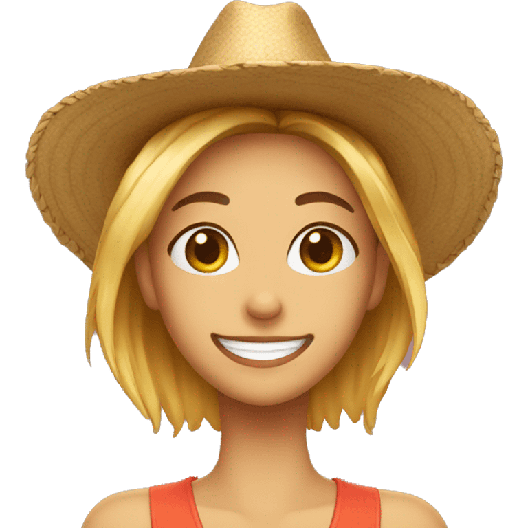 cara sonriendo con un sombrero emoji