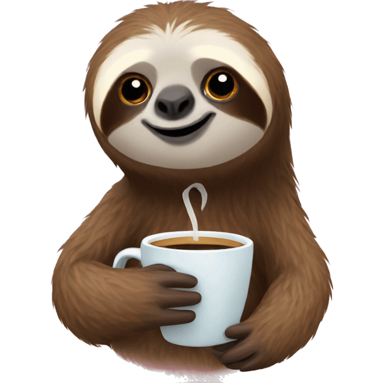 A sloth is drinking coffee. emoji