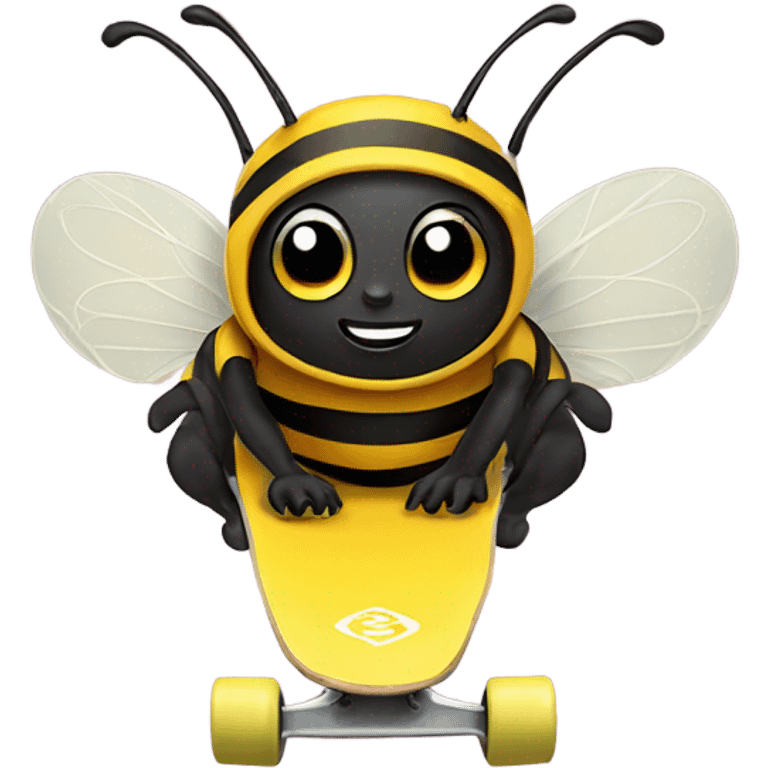 bumble cute bee skate boarding  emoji